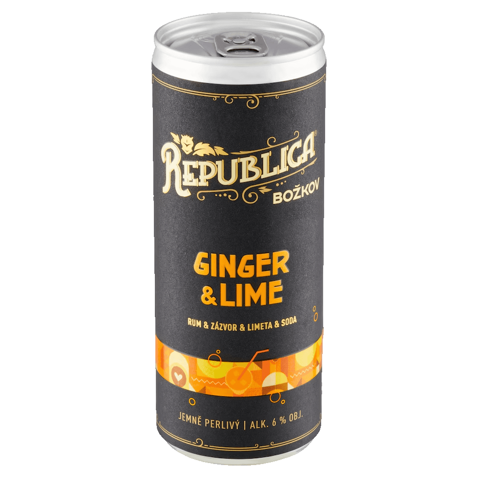 Nápoj míchaný Ginger & Lime Republica Božkov