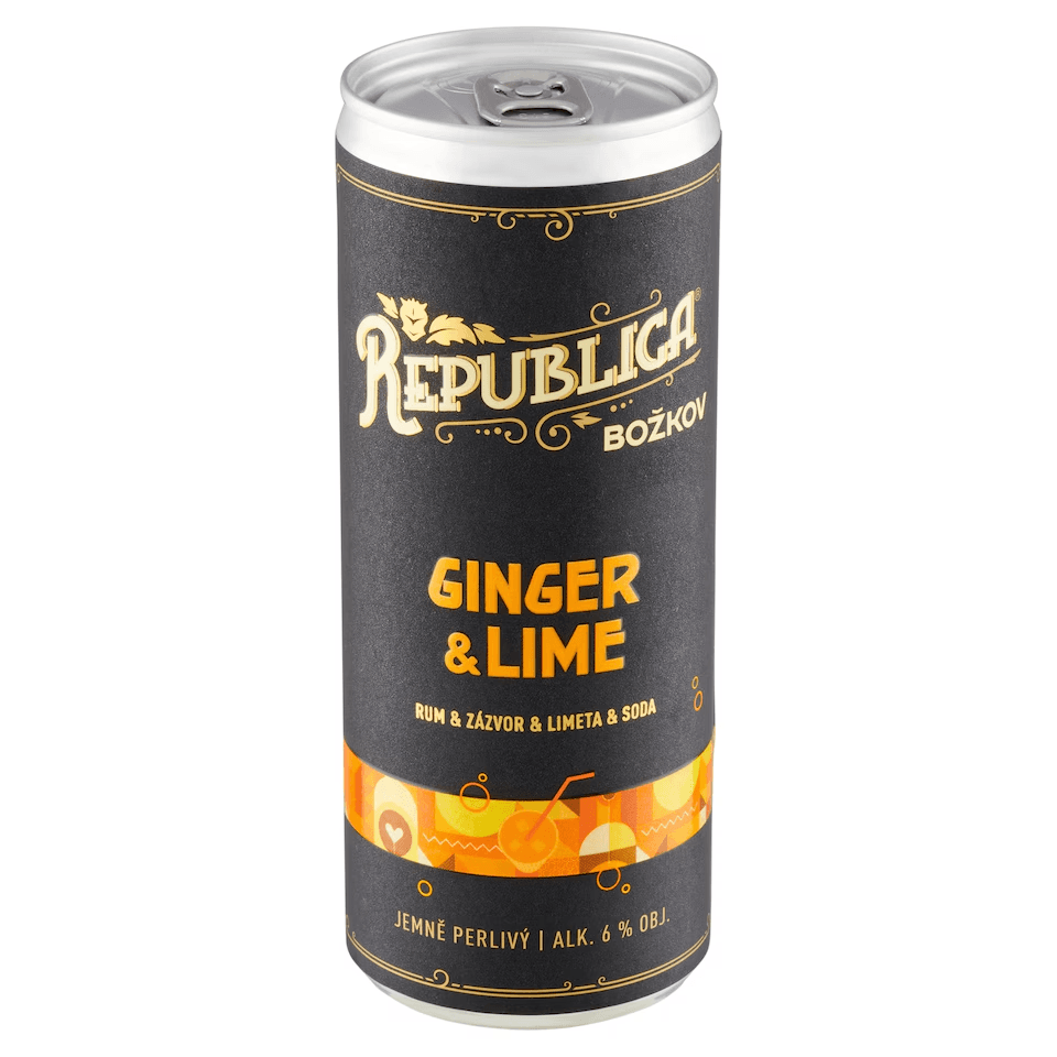 Nápoj míchaný Ginger & Lime Republica Božkov
